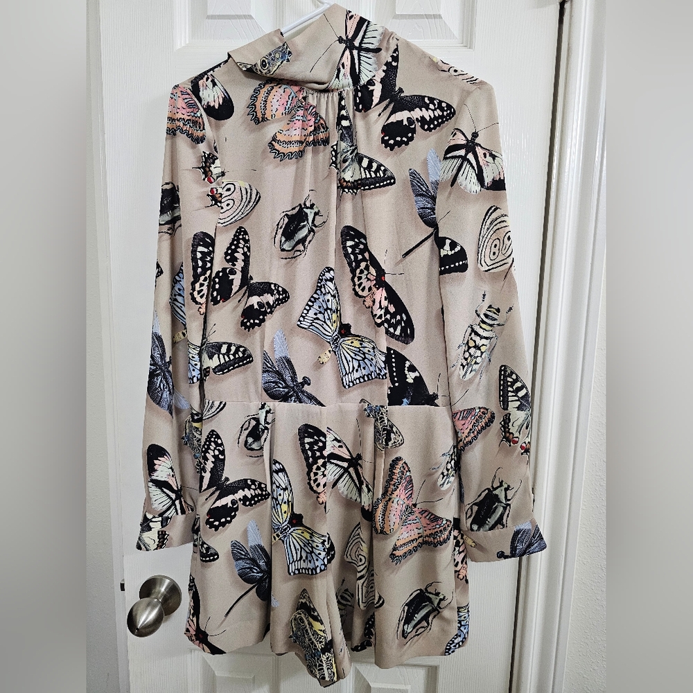 Butterfly Print Long Sleeve Romper